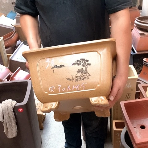 紫砂花盆手工艺品