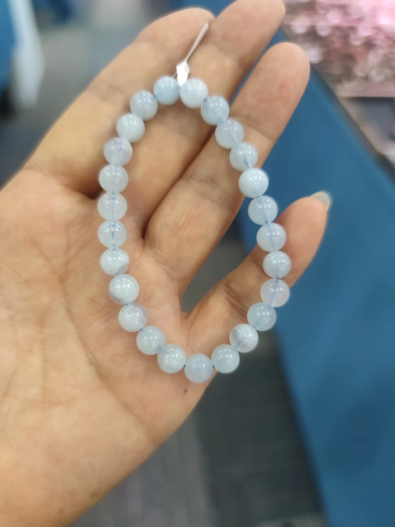 天然海蓝宝6卡手串  多样性发货