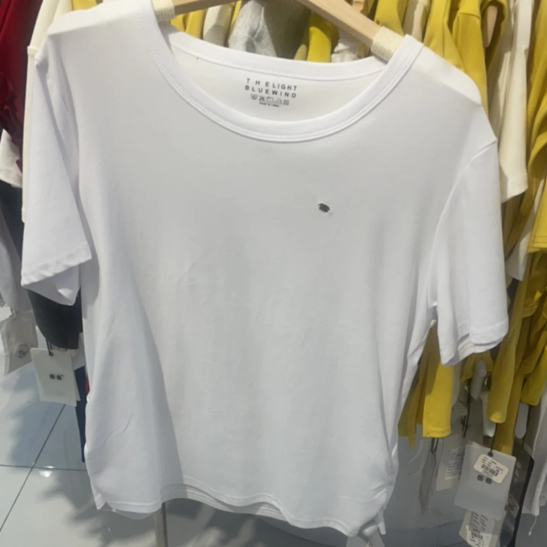 短袖钉珠字母圆领透气千金风T恤套装潮流半袖