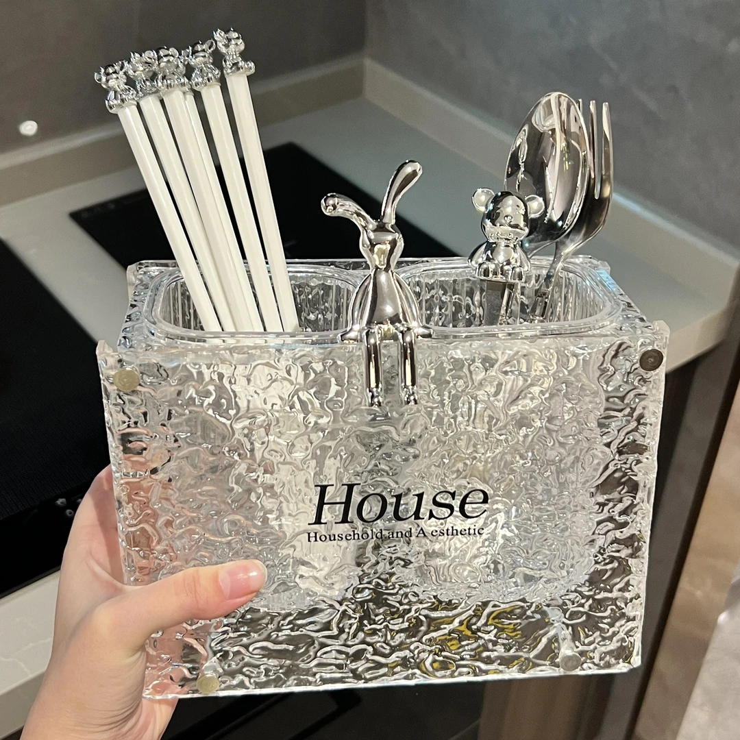 轻奢筷子收纳盒2022新款筷子筒壁挂式置物架家用筷子篓筷笼高级感