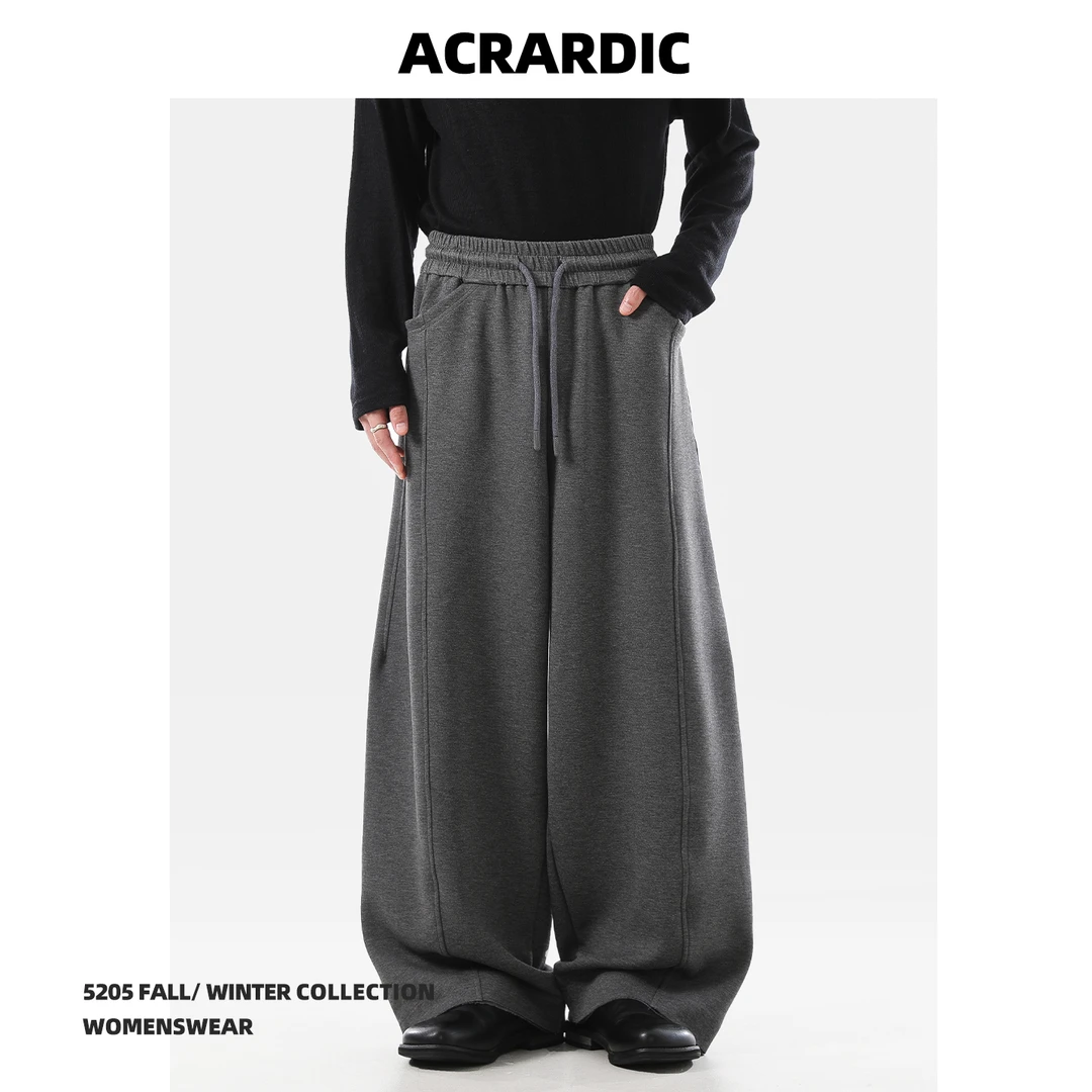 ACRARDIC高级感空气层休闲裤美式cleanfit宽松剪裁垂感松紧腰卫裤