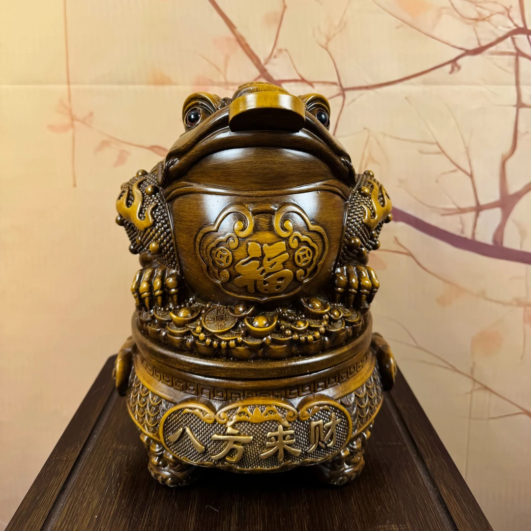 八方来财金蟾091（长20高28.5cm）玄关客厅博古架柜台办公送礼摆件