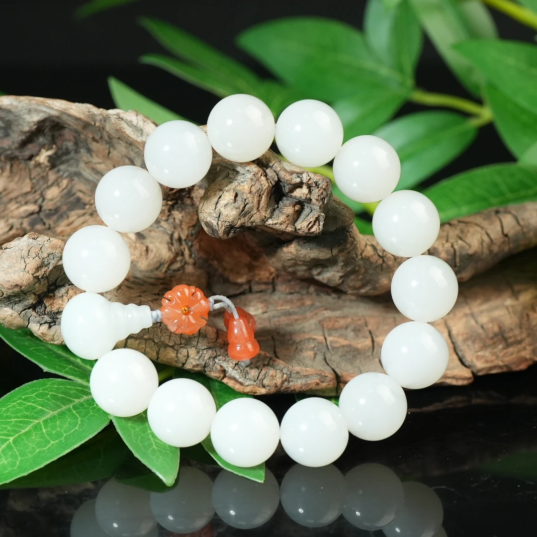 清代和田白玉圆珠手持ZDW2502141006