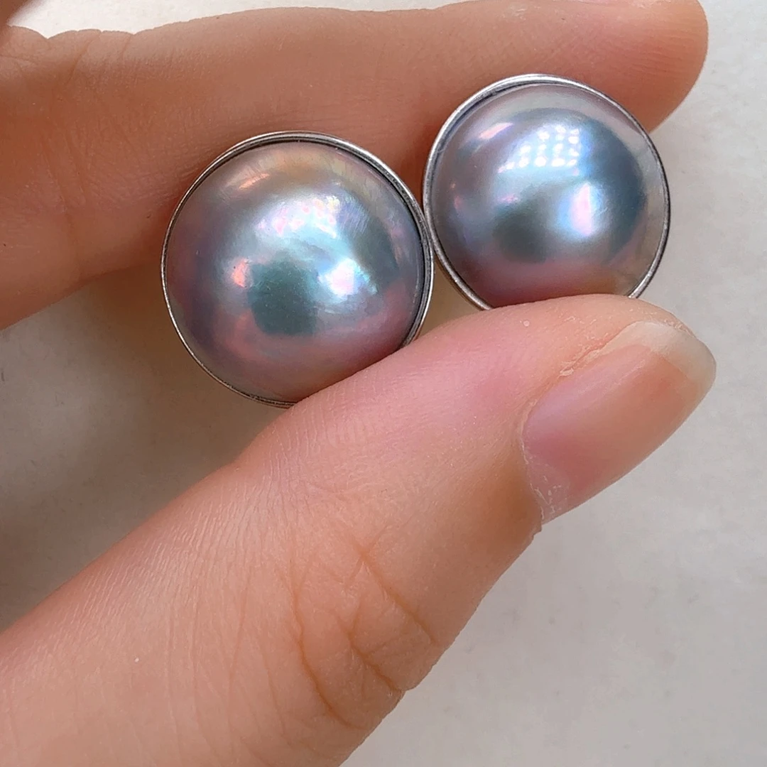 耳饰拼合珍珠（马贝珠）未镶嵌