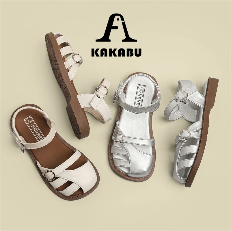 卡卡布夏季新款时尚百搭防滑儿童凉鞋舒适软底半包头女童凉鞋012