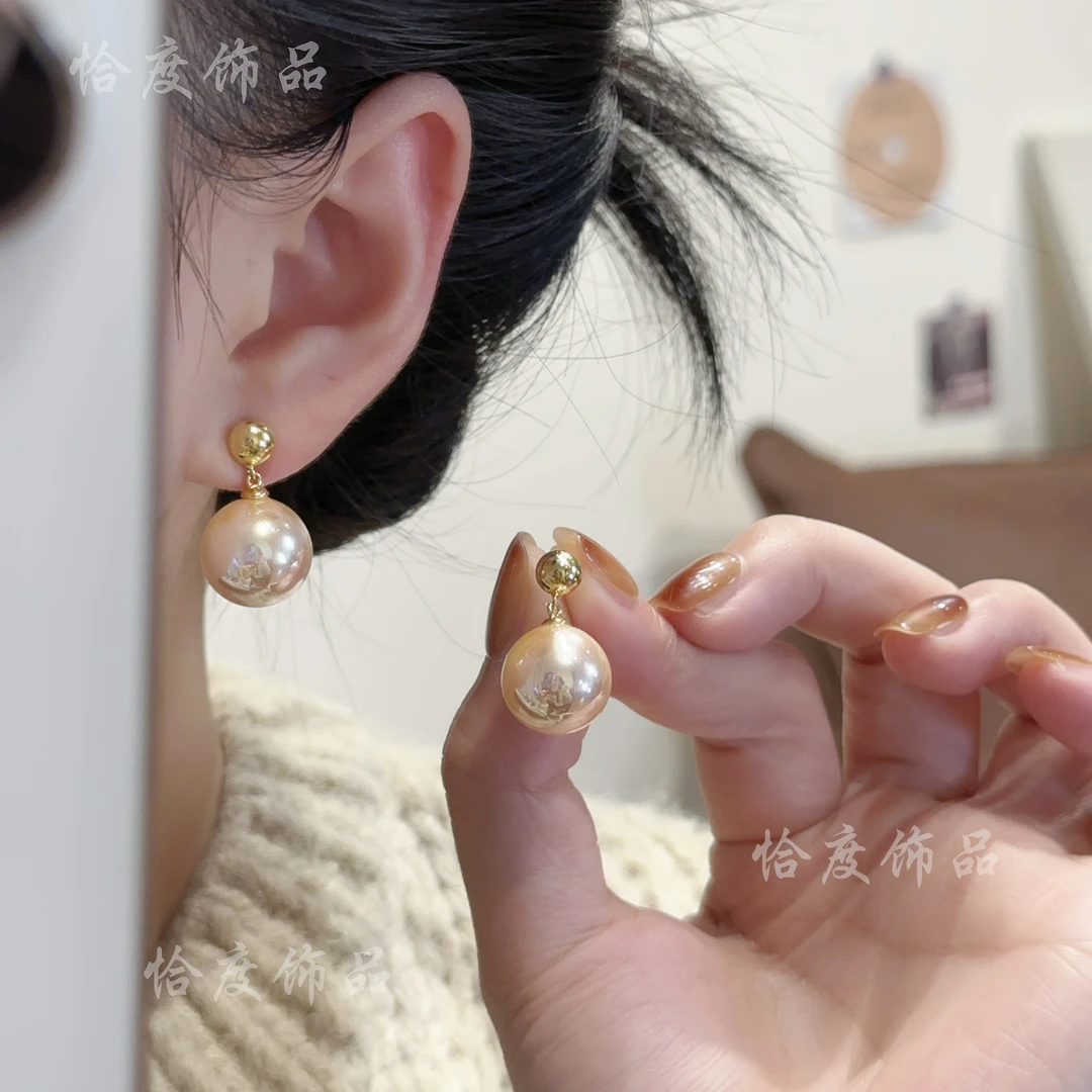 【恰度】香槟色优雅精致珠珠耳钉