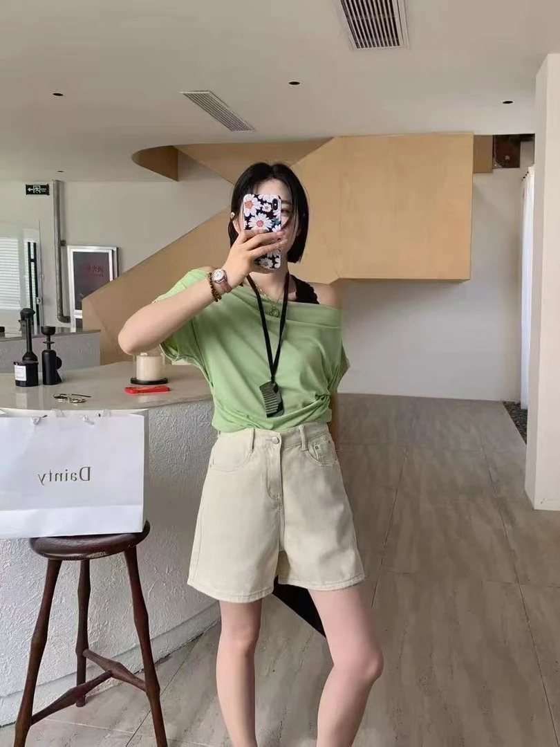 3039#ace#夏季新款 韩版高腰牛仔短裤 休闲四分裤女