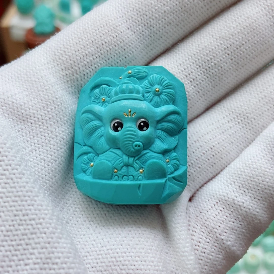 绿松石未镶嵌象神