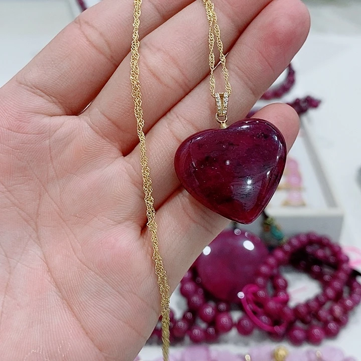 吊坠红宝石银S925镶嵌