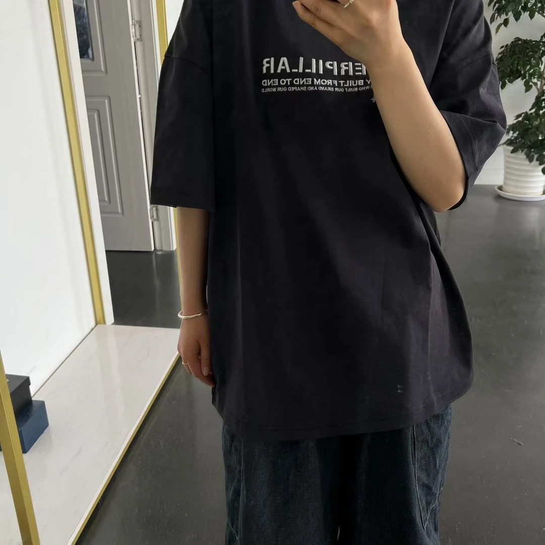 7-24 潮牌夏季男款百搭字母刺绣休闲圆领短袖T恤 25821