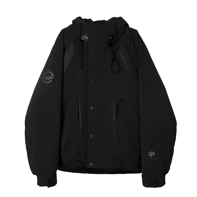 户外高货工装梭织轻微防水短款连帽90白鸭绒羽绒服/Z100440031101
