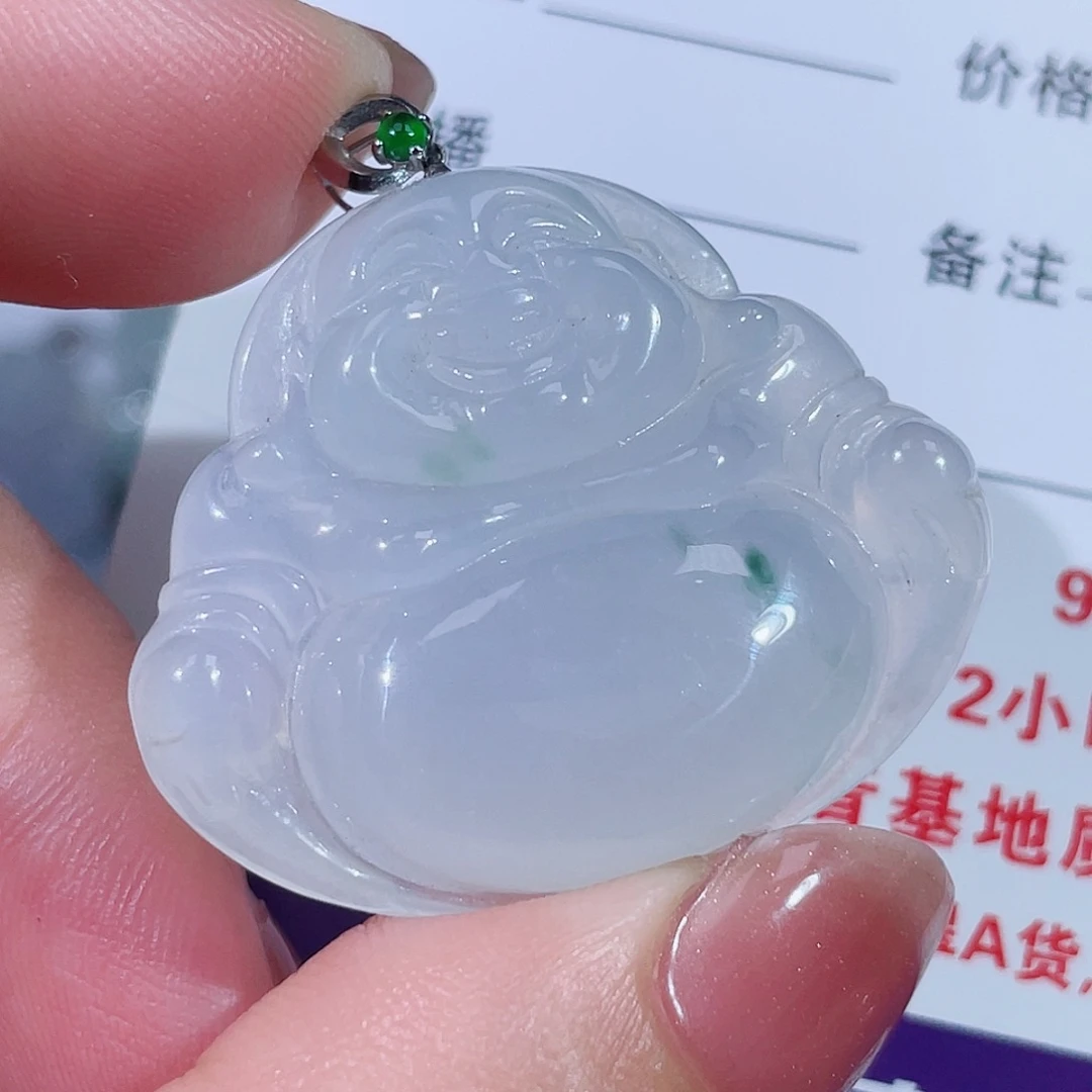 翡翠18K金镶嵌颈饰佛公