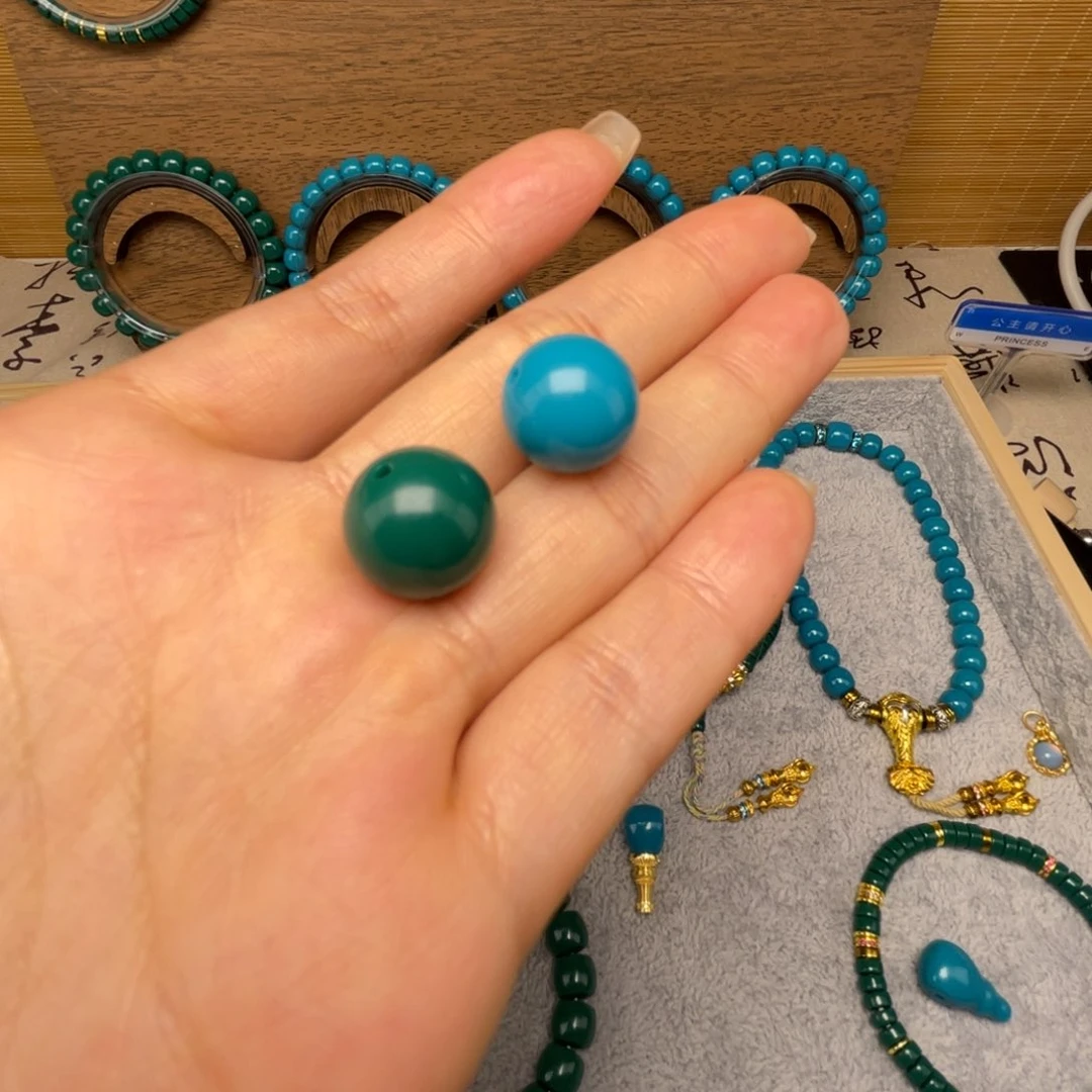 琉璃DIY13双色圆珠