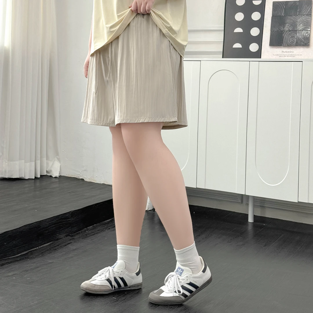 DX8001大码女装【山本凉凉裤】胖mm夏季肌理感宽松阔腿休闲运动短裤