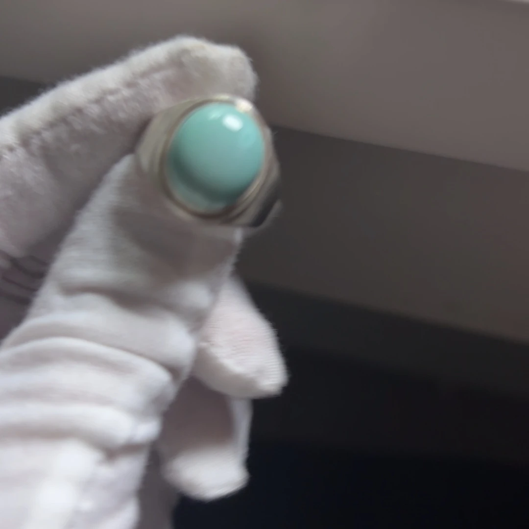 妈****绿松石银S925镶嵌戒指