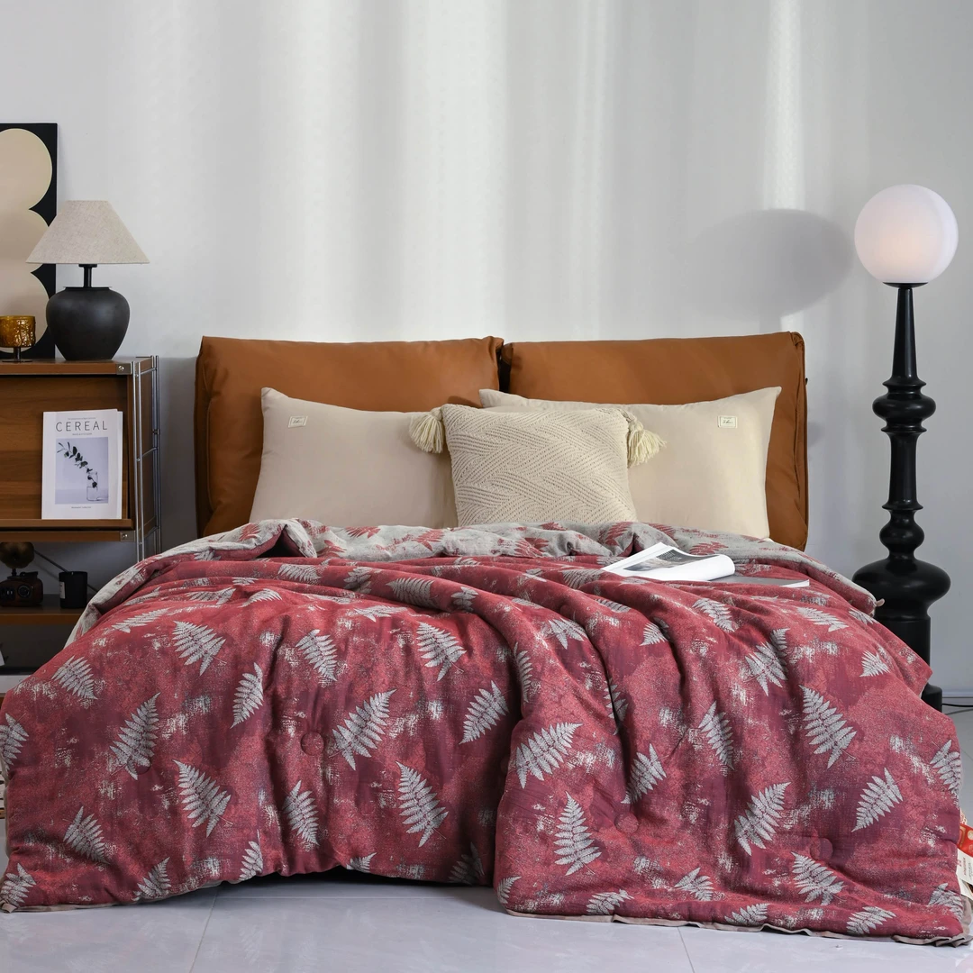 【霜叶】轻奢双层纱柔软亲肤提花被子