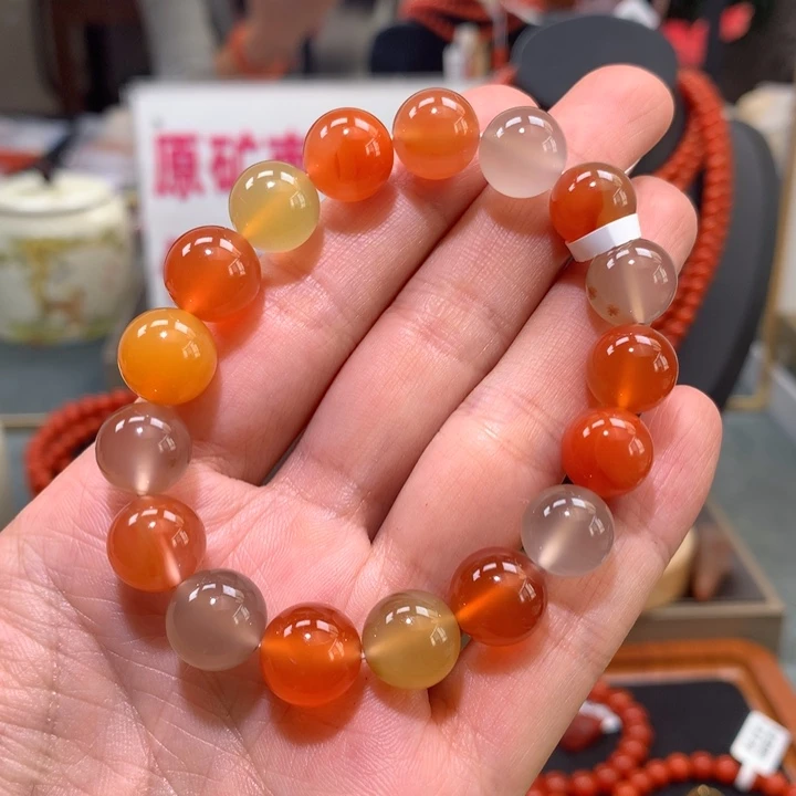手串未镶嵌南红玛瑙保山原矿南红杨柳多宝手串11-12