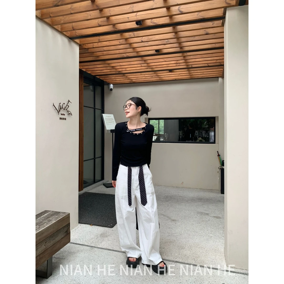 NIAN HE 韩版长袖针织衫女秋季新款修身显瘦低领打底衫TX-0002