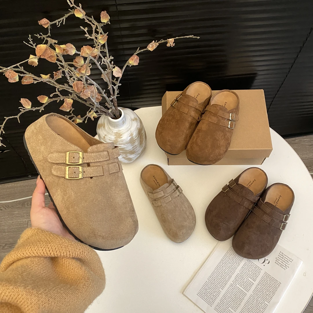 糯糯小熊~百搭勃肯拖鞋夏百搭包头拖韩版厚底内增高软底卡皮巴拉