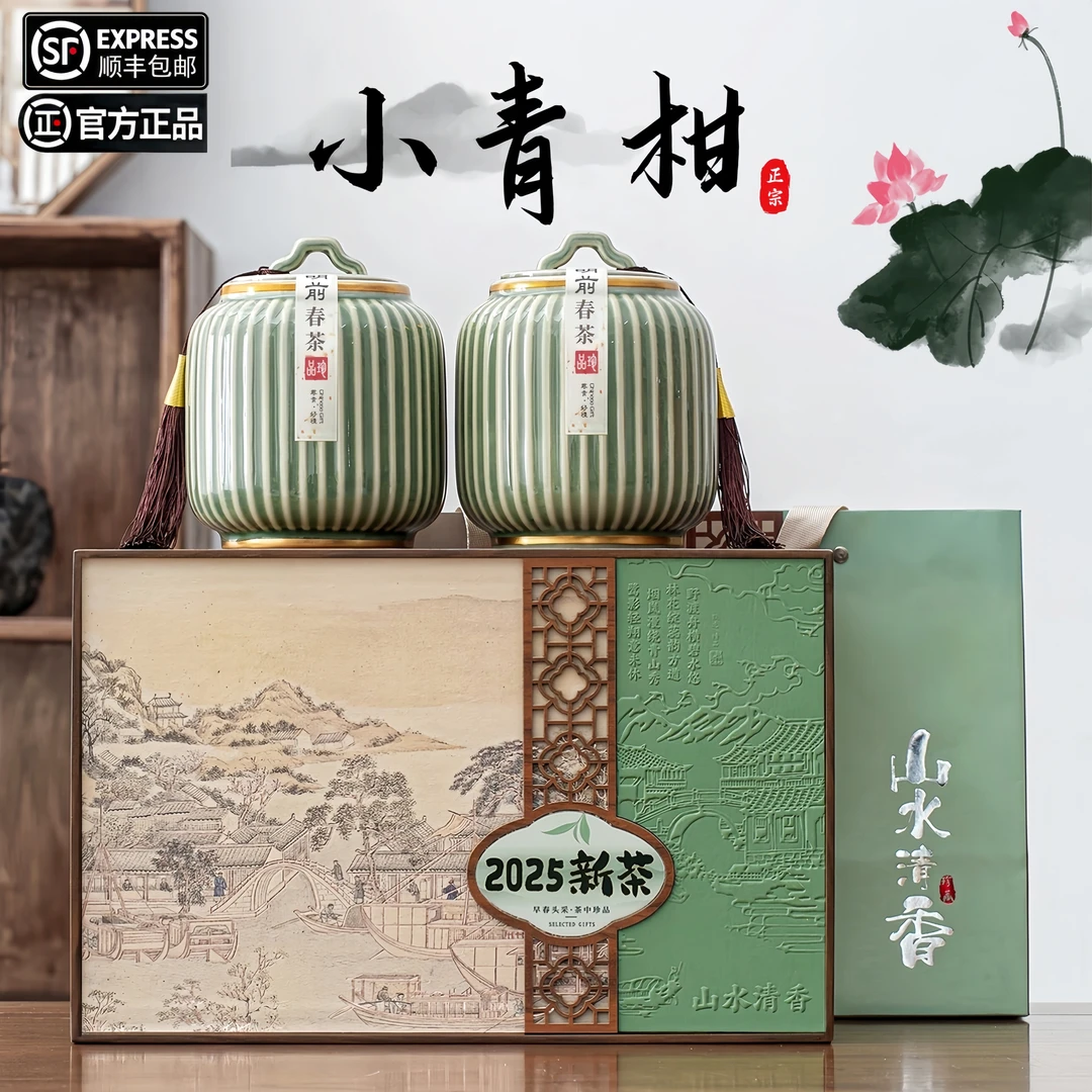 新会小青柑普洱熟茶8+10生晒柑小青柑茶叶礼盒装（山水清香 坚纹）