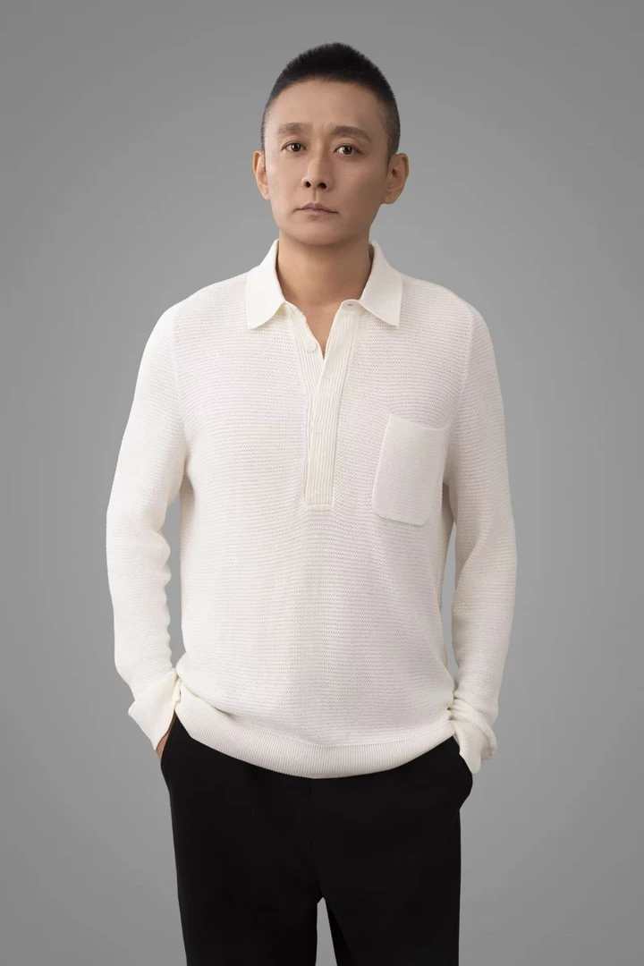 针织长袖纽扣常规运动针织Polo衫潮流男装