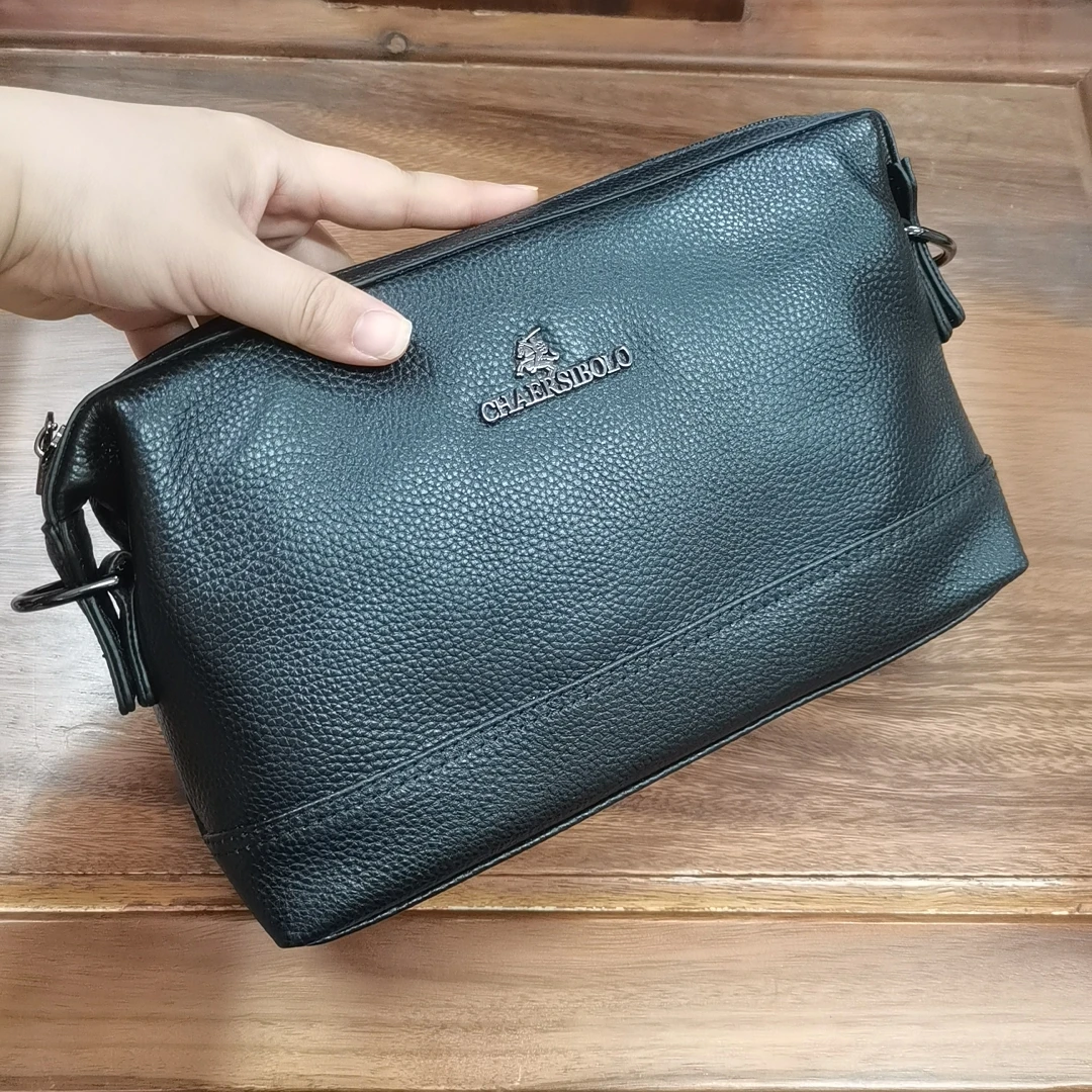 男士真皮百搭手拿包休闲经典斜挎小包3866