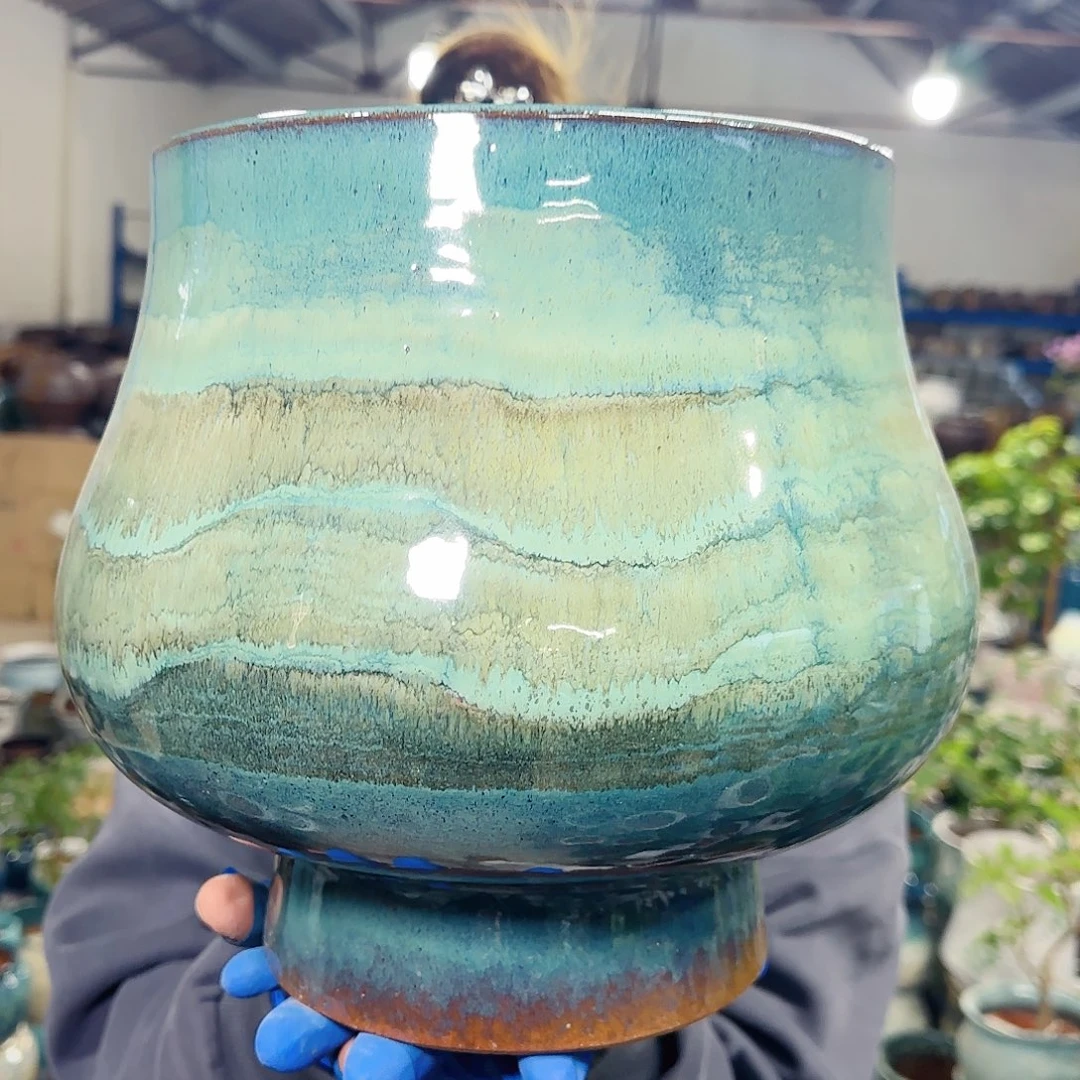 紫砂花盆高25口22