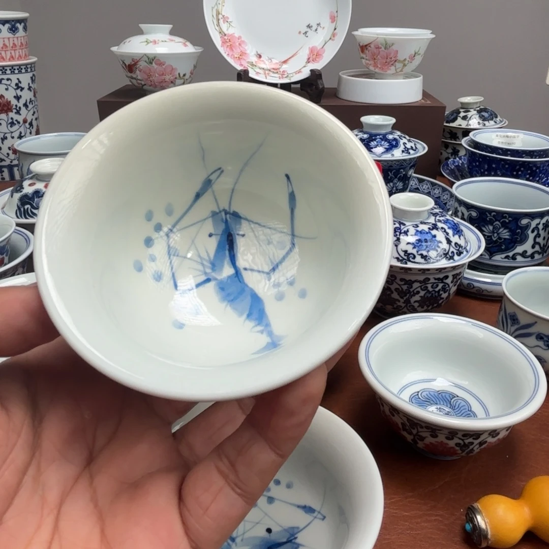 喜***梢陶摆件微瑕手绘虾趣大压手景德镇发货