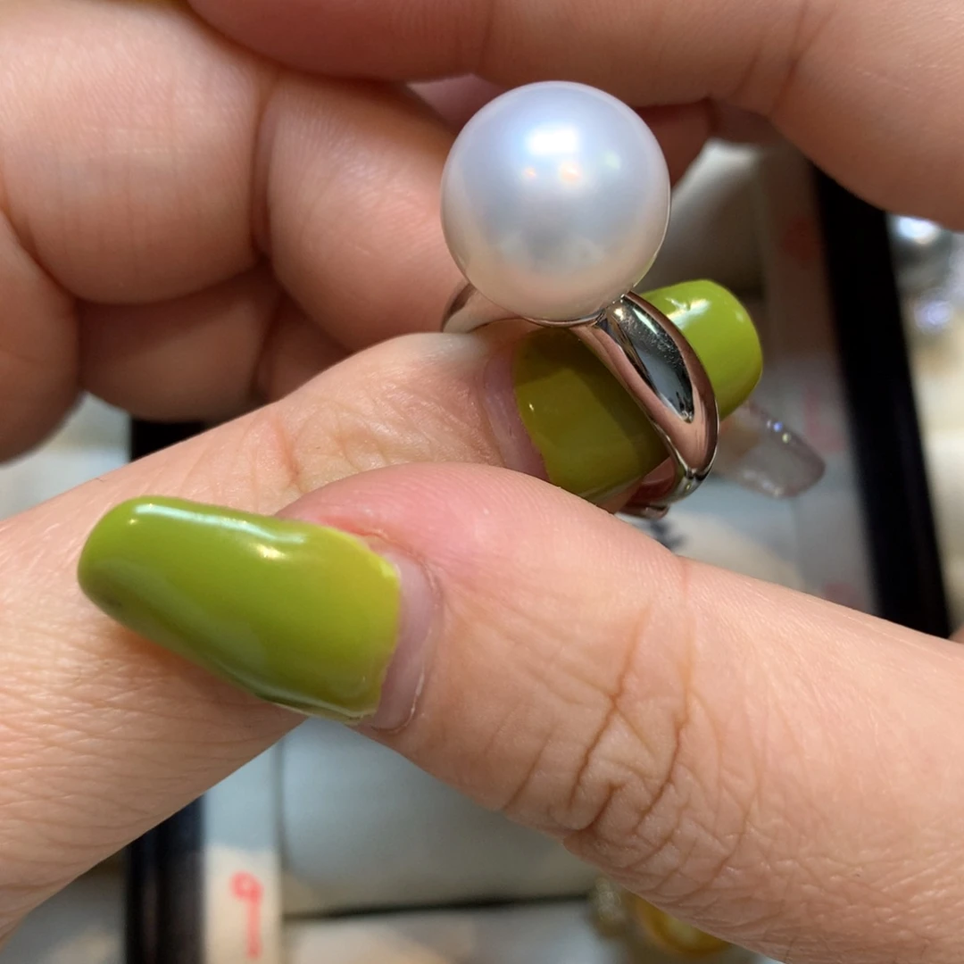 海水珍珠戒指银S925镶嵌