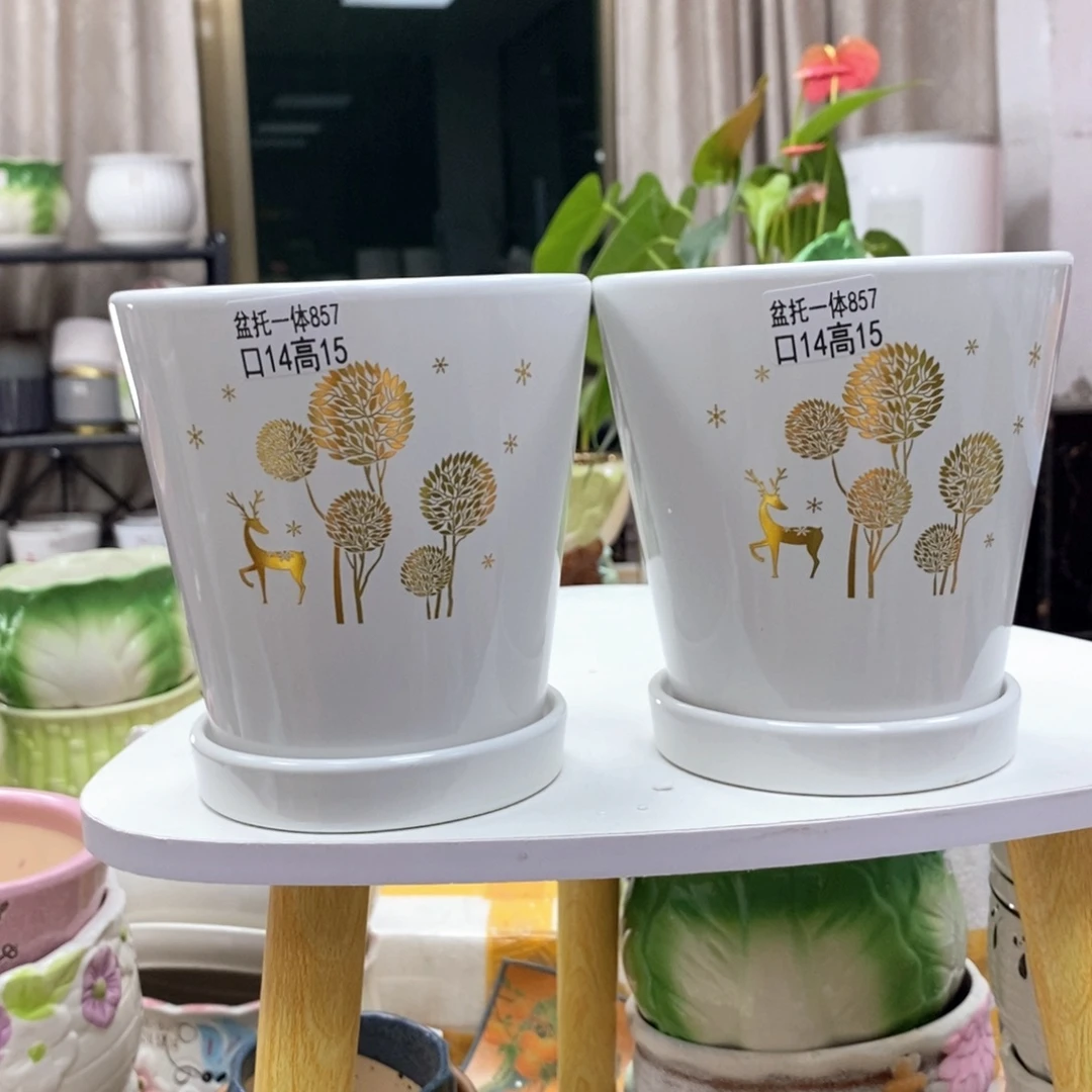 @夏西陶瓷花盆@@5857