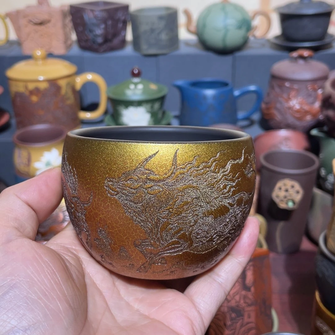 原矿紫砂手工主人杯