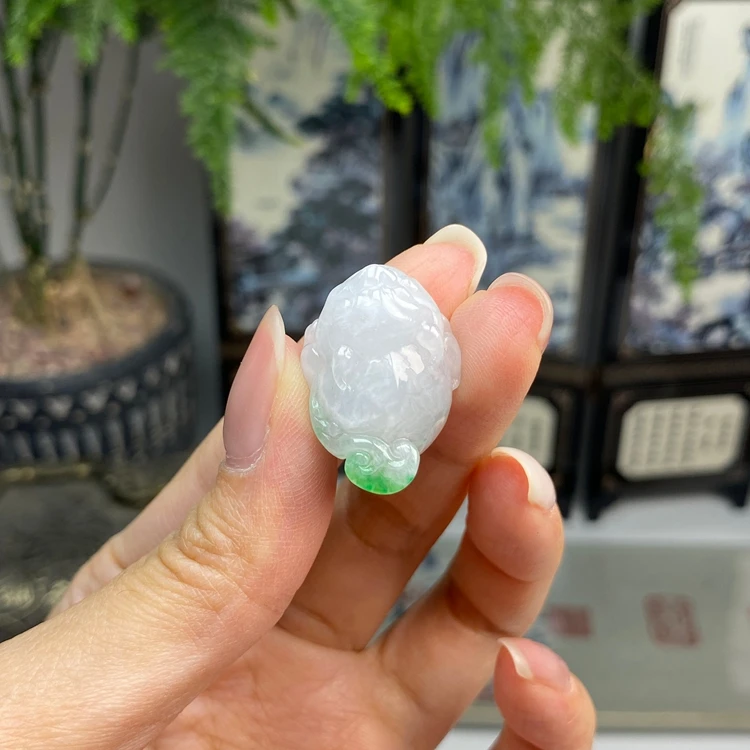 飘阳绿三脚金蟾挂件挂件 天然翡翠A货