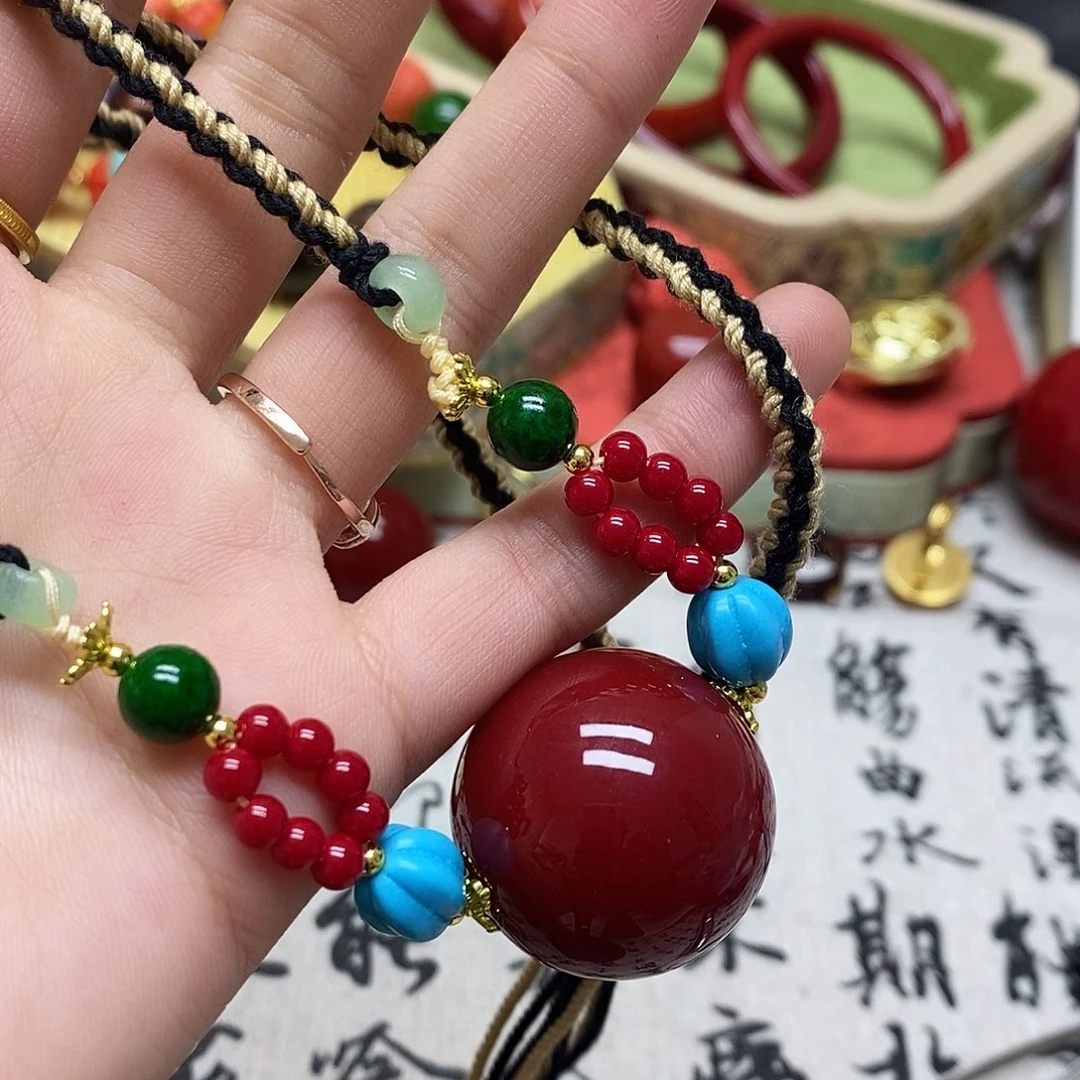 非金属牛血红30m毛衣链