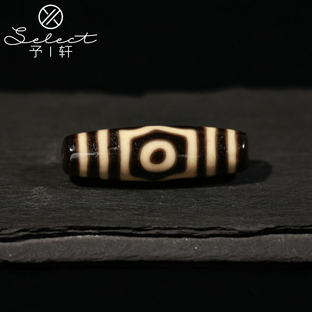 予轩出品；精品建成全新手工超顶台珠宝盖三眼41*12mm天珠玛瑙吊坠