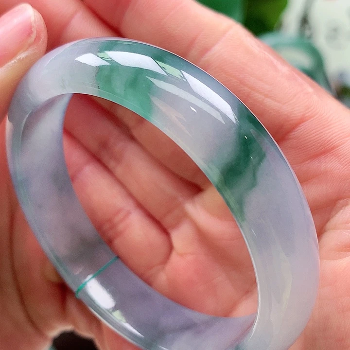 冰***檬翡翠未镶嵌手镯天然翡翠手镯