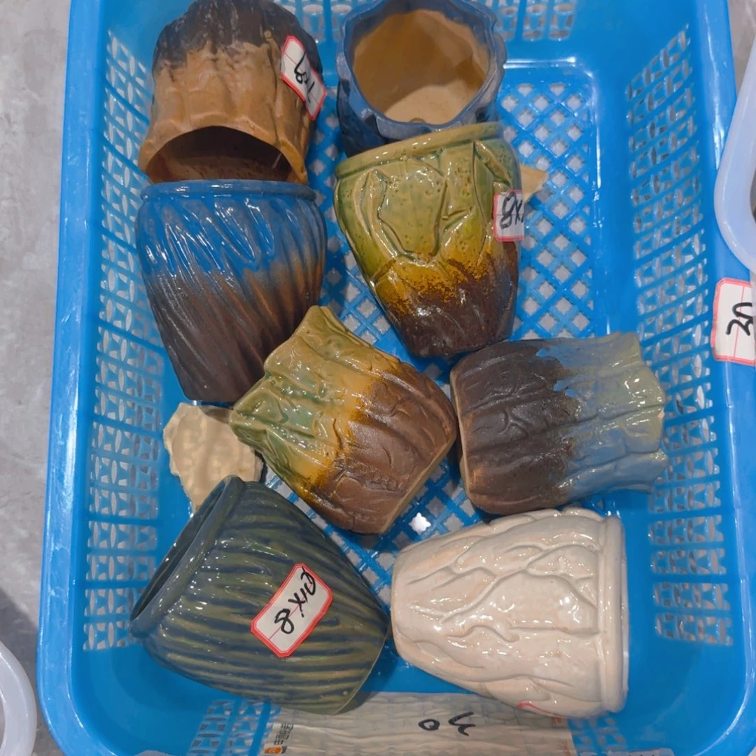 紫砂花盆粗陶精雕