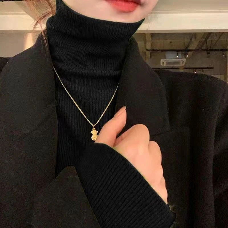 【秋季上新】堆堆领女百搭毛衣套头韩版女士保暖针织衫毛针织衫