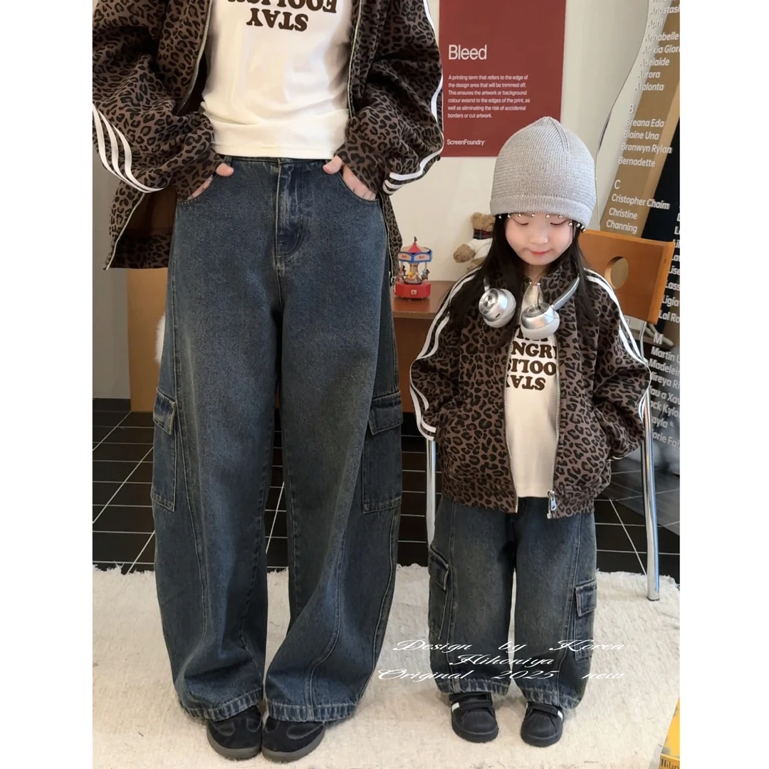 【塞尔特街区】九Hihoniya~2025秋季亲子重工水系口袋纯棉牛仔裤