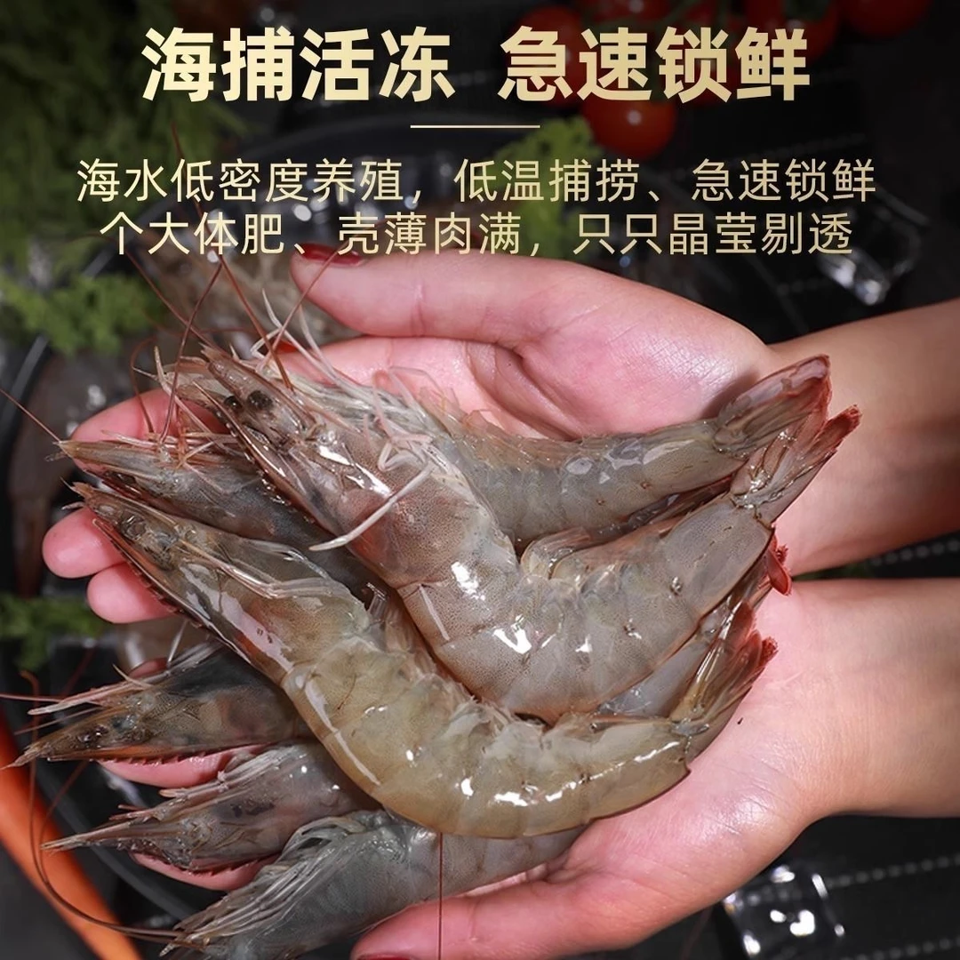 【大丫海鲜】明虾大虾3040新鲜特大青虾活虾速冻虾整1斤试吃福利
