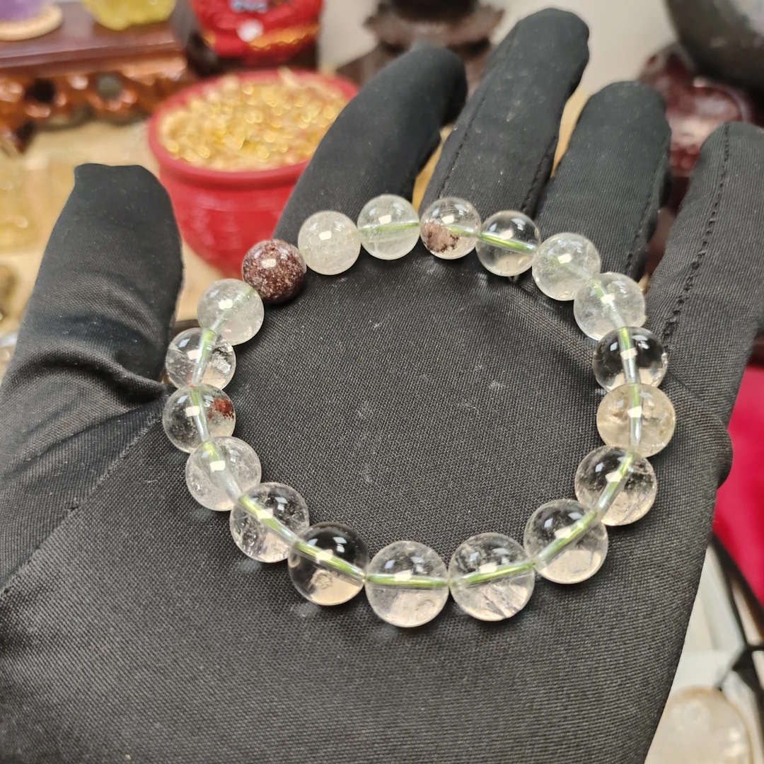 福利手串幽灵粉水白水白阿塞天然水晶手串