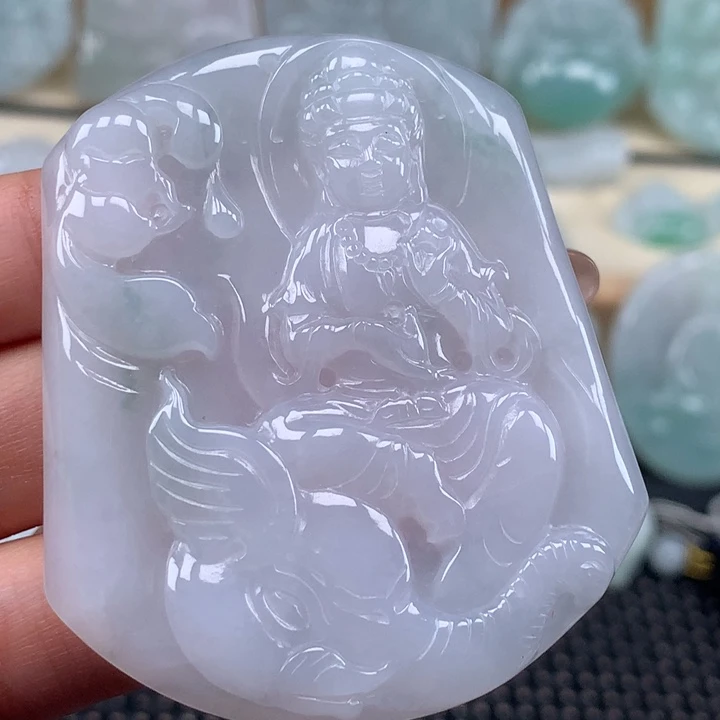 颈饰未镶嵌翡翠普贤菩萨吊坠