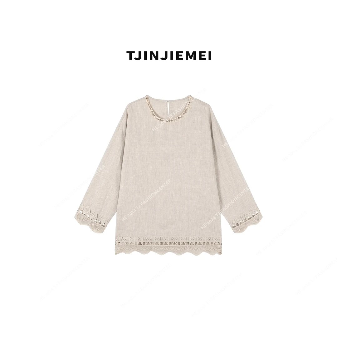 T井姐妹【情书】设计感手工钉珠气质百搭衬衫CS2503-1108