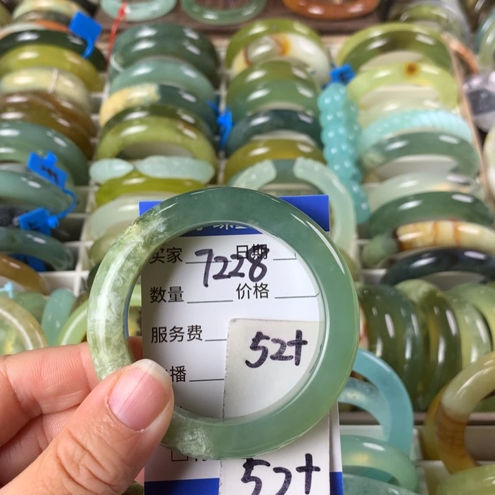 未镶嵌蛇纹石玉手镯7228