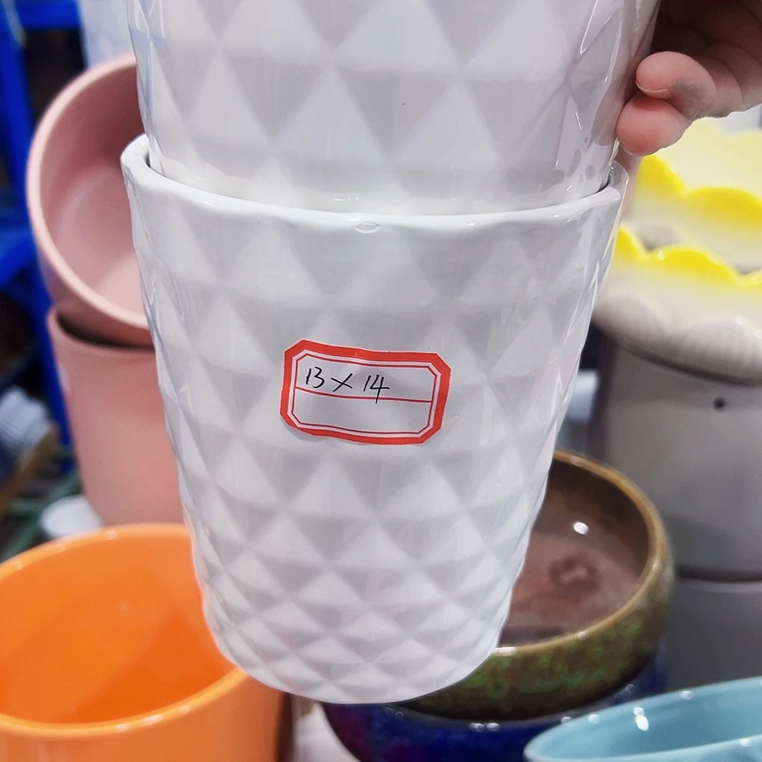 有孔外贸尾单陶瓷花盆凑单10米包邮