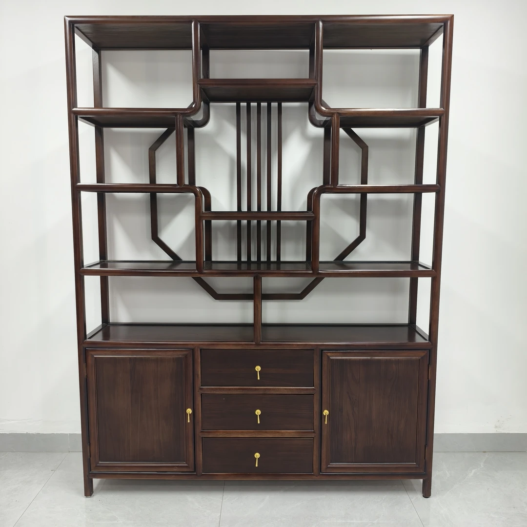 【云端实木博古架】茶室办公室置物架展示柜客厅玄关隔断背景墙