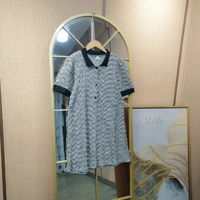 CN56孕妇灰色连衣裙M90-120L130XL140