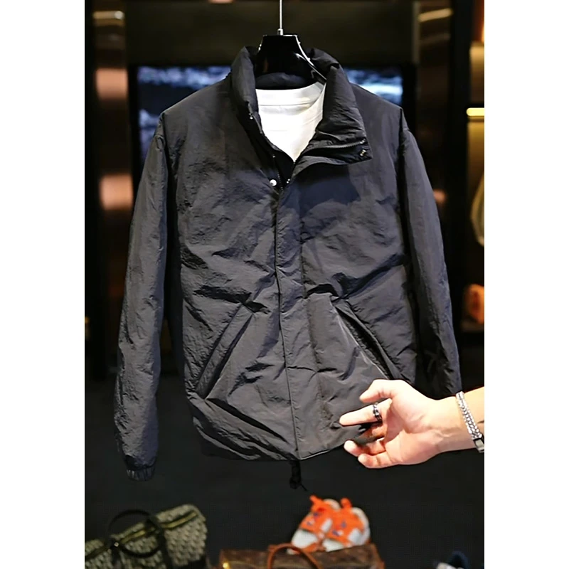 「Y6511」“日系极简外套” 纯色立领外套男冬季保暖宽松棉服