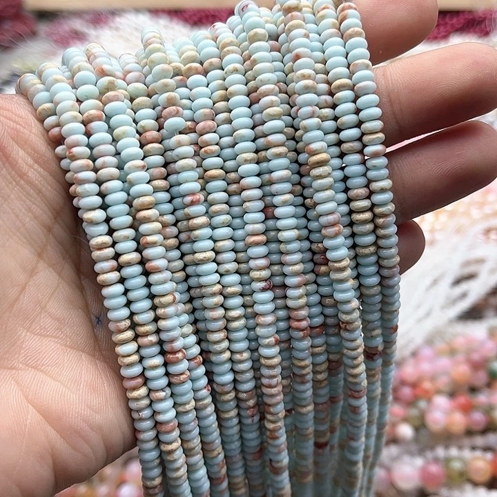 玛瑙/玉髓珠宝半成品未镶嵌一条4/2mm左右寿山石算盘珠