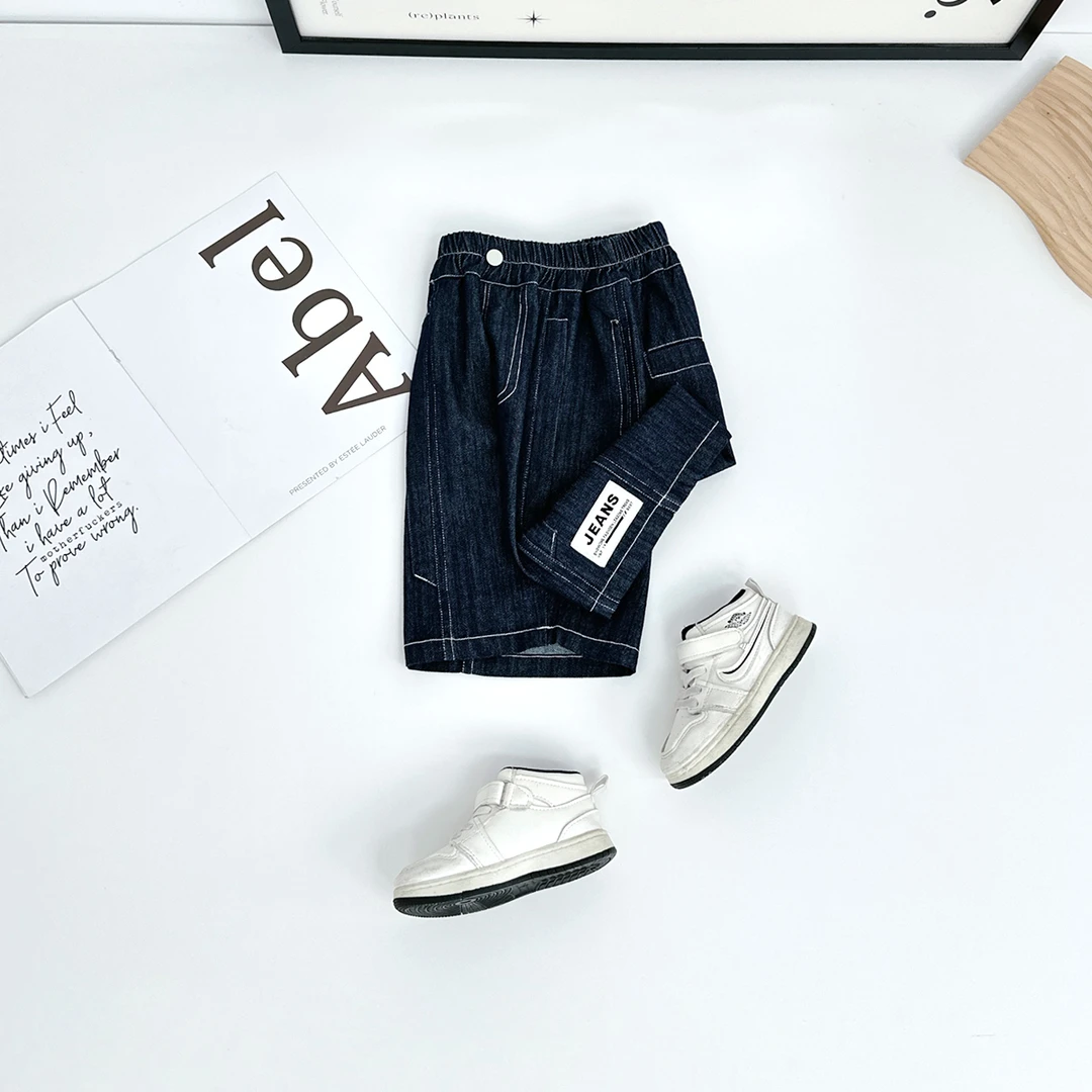 儿童五分裤子薄款男童宽松牛仔裤夏季洋气潮牌JH076悠悠童话童装