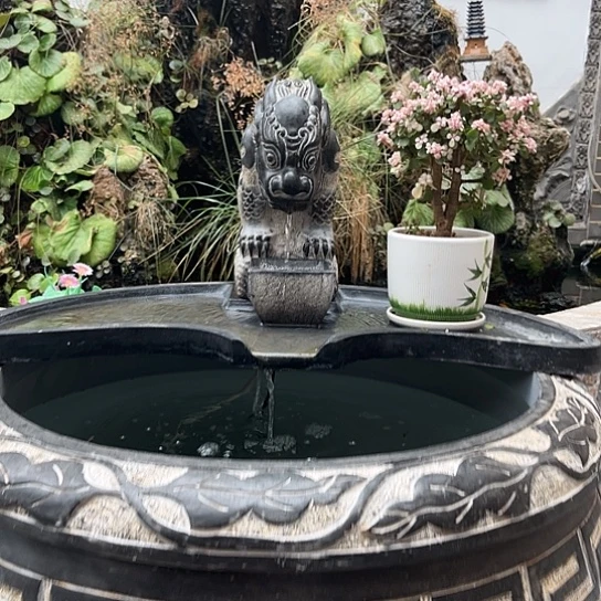 石头流水摆件流水生财一米流水三件套